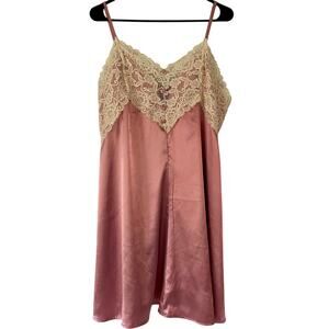 Vintage slip dress lace and satin silky adjustable mini cami langerie coquette